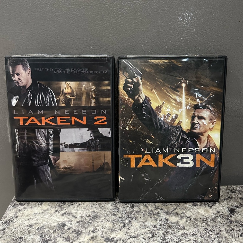 TAKEN Movie 2 and 3, Liam Neeson Disc and Case
